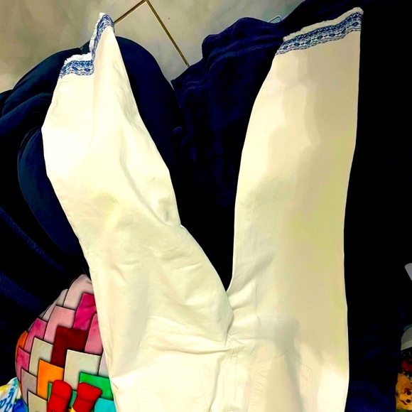 EARL Jeans: WHITE (Skinny Ankle) w/BLUE 🧵EMBROIDERED HEM-Denim, SIZE 12P, NWT! - Picture 11 of 14